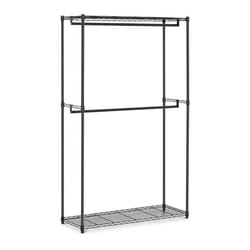 Portant vetement 2 tringles 120 x 45 x 1995 cm 200 kg metal noir