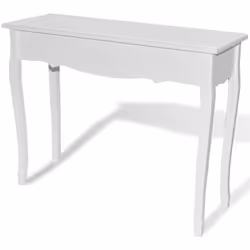 Coiffeuse en bois blanche. Cette coiffeuse est construit en MDF et en bois de haute qualité et avec finition laqué blanc Spéc ...