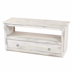 Meuble TV - Vintage - Bois blanc - 1 tiroir - 1 compartiment - 110 cm x 39 cm x 535 cm