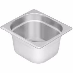 Gastro Norm GN 1/6 Matériau Inox Épaisseur du matériau 0,6 mm Profondeur 100 mm Volume (jusqu’à 20 mm du bord) 1,9 l Volume ( ...