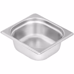 Gastro Norm GN 1/6 Matériau Inox Épaisseur du matériau 0,6 mm Profondeur 65 mm Volume (jusqu’à 20 mm du bord) 1,3 l Volume (j ...