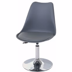Chaise pivotante réglable en hauteur, synthétique gris foncé, piètement chromé Cette chaise ravit par son superbe look et sa  ...