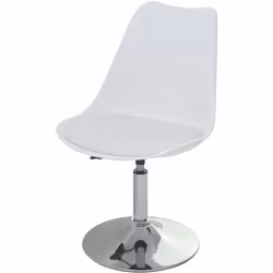 Chaise pivotante réglable en hauteur, synthétique blanc, base chromée Cette chaise ravit par son superbe look et sa bonne fin ...