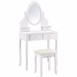 Coiffeuse avec miroir Grâce à notre coiffeuse , vous pouvez vous maquiller en confort dans votre chambre à coucher, salon ou ...