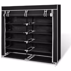 Cette armoire à chaussures en tube a une couverture en textile non-tissé. Vous pouvez y mettre environ 30 paires de chaussure ...