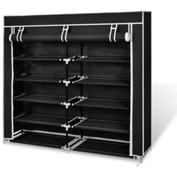 Helloshop26 - Armoires chaussure étagère meuble 30 paires tissu noir