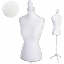 Buste de couture mannequin femme déco vitrine blanc DEC04055