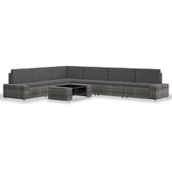 Salon de jardin - Non spécifié - 7 pièces - Résine tressée - Gris - Confortable et modulable