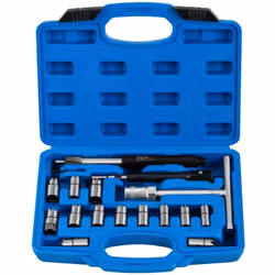 Matériau des outils Acier avec traitement antirouille Nombre d'outils 17 Dimensions des alésoirs plats 14 x 14 mm, 15,5 x 15, ...