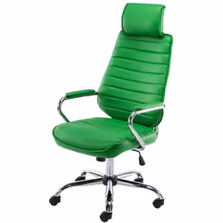Fauteuil de bureau en synthétique vert avec 5 roulettes Hauteur réglable Cadre en métal Dimensions: Hauteur totale: 117-128 c ...