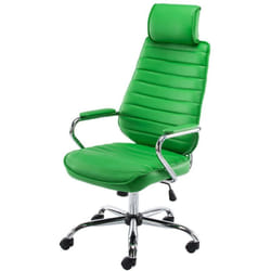 Décoshop26 - Fauteuil de bureau à roulettes en synthétique vert hauteur réglable BUR10007