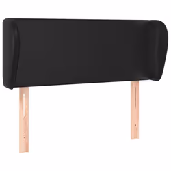 Tête de lit accessoire couchage chambre à coucher meuble avec rebord lateral 83 par 23 par 78/88 synthetique noir