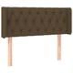 Tête de lit accessoire couchage chambre à coucher meuble capitonne avec rebord lateral 93 par 16 par 78/88 tissu marron fonce