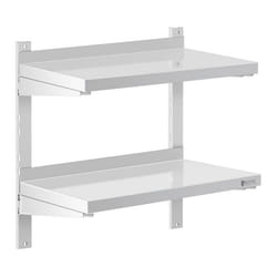 etagere murale professionnelle 2 tablettes acier inoxydable 30 x 60 cm