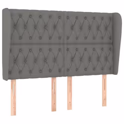 Tête de lit - Meuble - Classique - Tissu gris foncé - Dimensions 163x23x118/128 cm - Réglable en hauteur