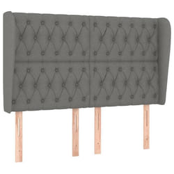 Tête de lit - Meuble - Classique - Tissu gris foncé - Dimensions 163x23x118/128 cm - Réglable en hauteur