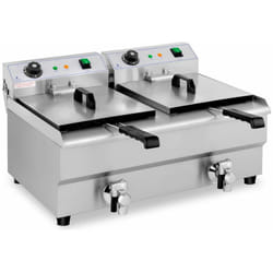 Friteuse électrique professionnelle restaurant 2 x 13 litres robinets de vidange