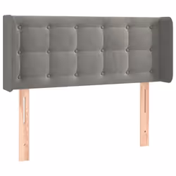 Tête de lit - Non spécifié - 83x16x78/88 cm - Velours gris clair - Classique - Intemporel