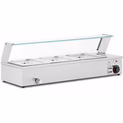 Un assortiment de plats chauds présentés de la meilleure manière qui soit, grâce à un bain-marie professionnel Ce bain-marie ...