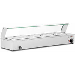 Helloshop26 - Bain-marie chauffe-plat bain-marie vitrine bain-marie professionnelle 2 000 watts 4 x gn 1/2 robinet de vidange