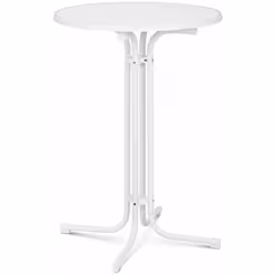 Hauteur de la table 110 cm Diamètre du plateau de table Ø 80 cm Couleur Blanc Matériau du plateau de table Contreplaqué revêt ...