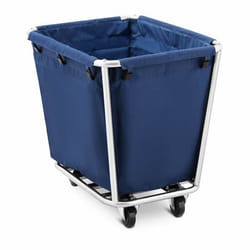 Chariot à linge sale - Multicolore - 300 litres - Acier inoxydable - Sac en PVC - 4 roulettes