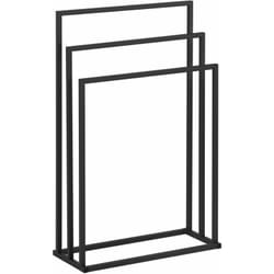 Helloshop26 - Porte-serviette sur pied en acier 3 barres (3 barres, largeur 55 cm, capacité de 6 kg, gris foncé)