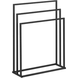 Helloshop26 - Porte-serviette sur pied en acier 3 barres (3 barres, largeur 65 cm, capacité de 6 kg, gris foncé)
