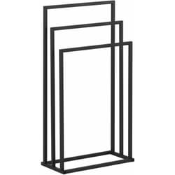 Helloshop26 - Porte-serviette sur pied en acier 3 barres (3 barres, largeur 45 cm, capacité de 6 kg, gris foncé)