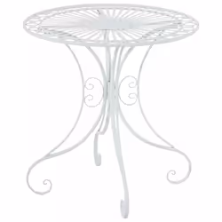 Table de jardin en fer forgé. Couleur: blanc Style rustique Le produit est fabriqué à la main à partir du fer forgé. Dimensio ...