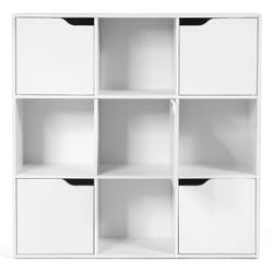 Helloshop26 - Bibliothèque de rangement cube de rangement 5 avec portes 90 x 29 x 90 cm blanc