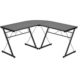 Helloshop26 - Bureau d'ordinateur en forme de l détachable à angle réversible 150x150x76cm noir