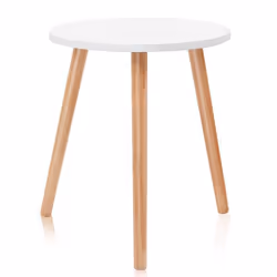 Table basse ronde - Scandinave - Moderne - MDF et bois de pin - Ø40 cm - 48 cm de hauteur