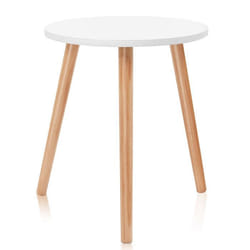 Table basse ronde - Scandinave - Moderne - MDF et bois de pin - Ø40 cm - 48 cm de hauteur