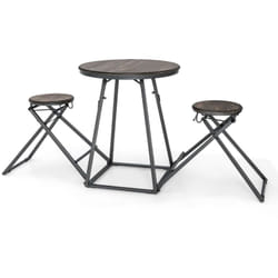 Table haute cuisine avec tabouret table bar industrielle pliable mange debout 2 personnes compact pour cuisine salle à manger salon bistro gris