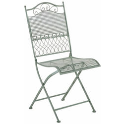 Décoshop26 - Chaise de jardin en fer forgé vert vieilli MDJ10024