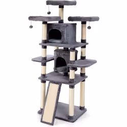 Caractéristiques : L'arbre à chat à plusieurs niveaux répond aux différents besoins de jeu et de repos des chats. La grande b ...