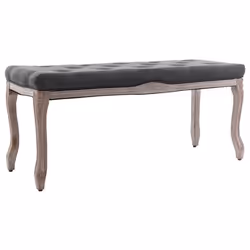 Banc - Non spécifié - Non spécifié - Lin - Bois massif - Gris foncé - 110 x 38 x 48 cm