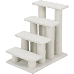 Arbre à chat en escalier à 4 étages centre d'activités pour chat en cachemire et mdf 60,5x40x60cm beige