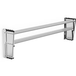 Helloshop26 - Porte-serviettes extensible mural 8 barres en acier inox. 86 x 62 x 22 cm pour salle de bain argent