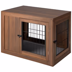 Caractéristiques : La conception 2-en-1 niche pour chien parfaite et une table d'appoint pratique 2 portes verrouillables en  ...