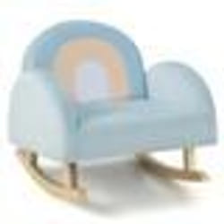 Fauteuil à bascule - Enfants - Bleu - Velours doux - Charge 50 kg - 3-5 ans