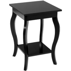 Helloshop26 - Table d'appoint bout de canapé 2 niveaux table de chevet carrée avec patins antidérapants pour chambre salon 40 x 40 x 60 cm noir