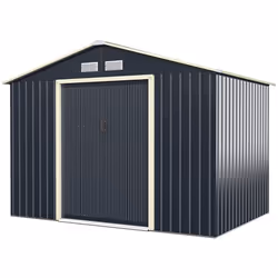 Abri de jardin - Métal - 277 x 191 x 202 cm - 529 m² - 2 portes coulissantes - 4 aérations