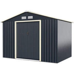 Abri de jardin - Métal - 277 x 191 x 202 cm - 529 m² - 2 portes coulissantes - 4 aérations