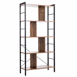 Bibliothèque - Moderne - 5 Niveaux - Acier - Capacité 100 kg - 74 x 30 x 155 cm