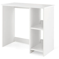 Bureau d'ordinateur table de travail pour petit espace avec 2 compartiments bureau informatique 40 x 80 x 74 cm blanc