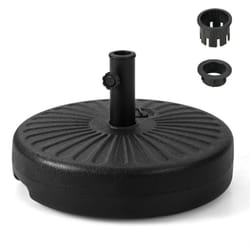 Pied de parasol lourd pour parasol 38/48 mm socle parasol extérieur en HDPE rempli de 28 kg sable 18 litres eau 50 x h30 cm