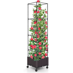 Helloshop26 - Potager surélevé vertical de 170 cm avec bac et treillis jardinière avec système d'auto-irrigation hauteur ajustable bac à tomates sur