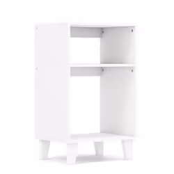 Table dappoint - HELLOSHOP26 - 3 niveaux - Blanc - Panneau dingénierie - Pieds en bois surélevés